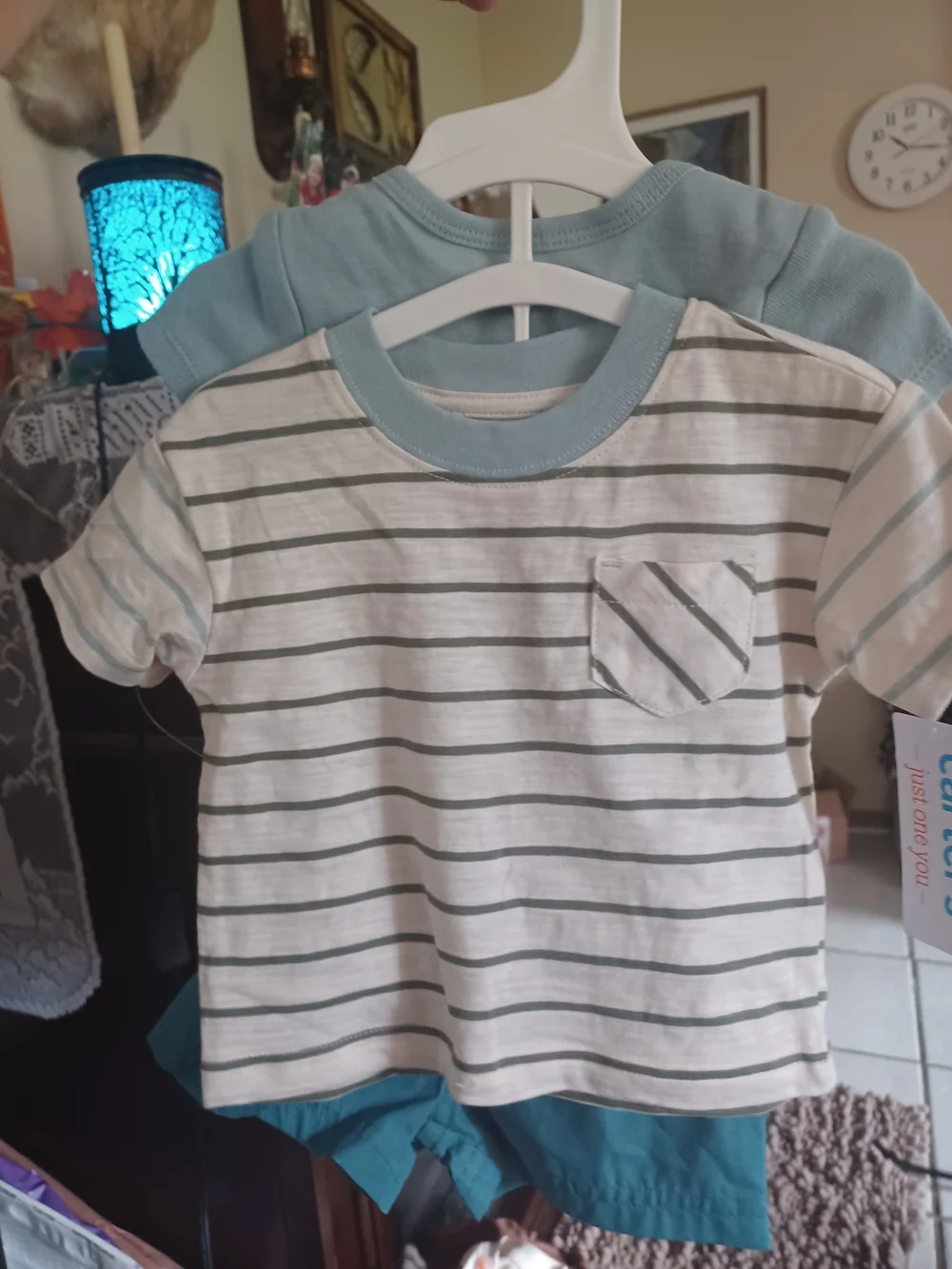 Carter's Pale Blue Short-Sleeve Tee with Excavator Graphic